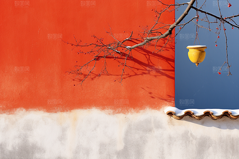 冬天腊梅花芬芳优雅摄影图