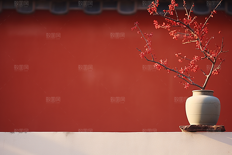 冬天腊梅花寒冷传统摄影图