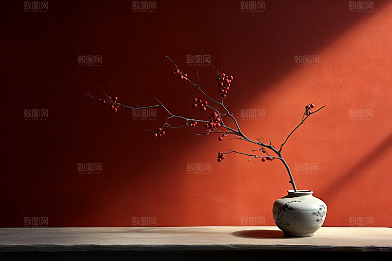 冬天腊梅花植物传统摄影图