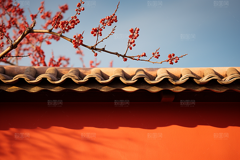 冬天腊梅花芬芳植物摄影图