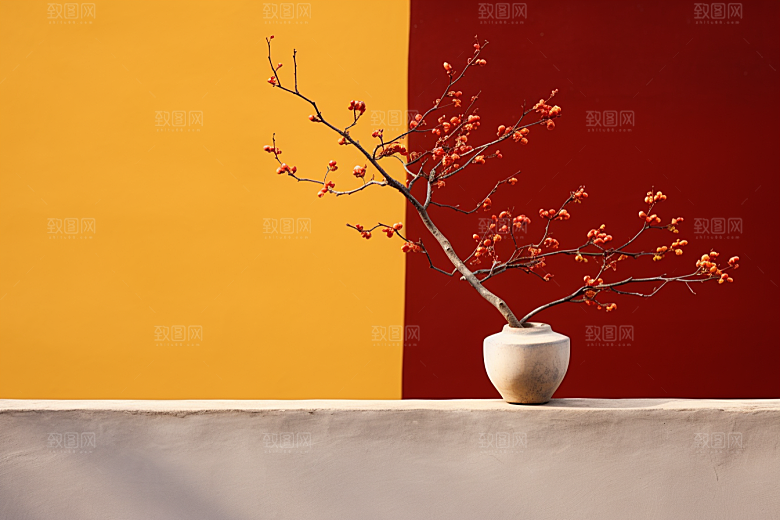 冬天腊梅花芬芳花卉摄影图