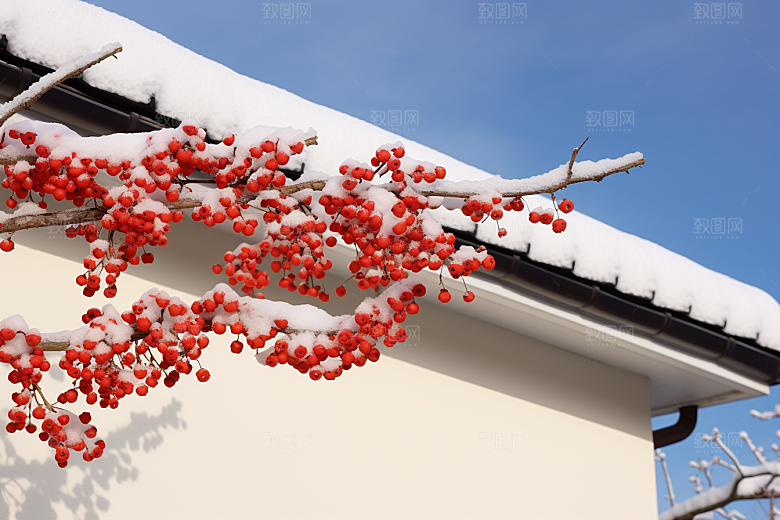 冬天腊梅花植物中国风摄影图