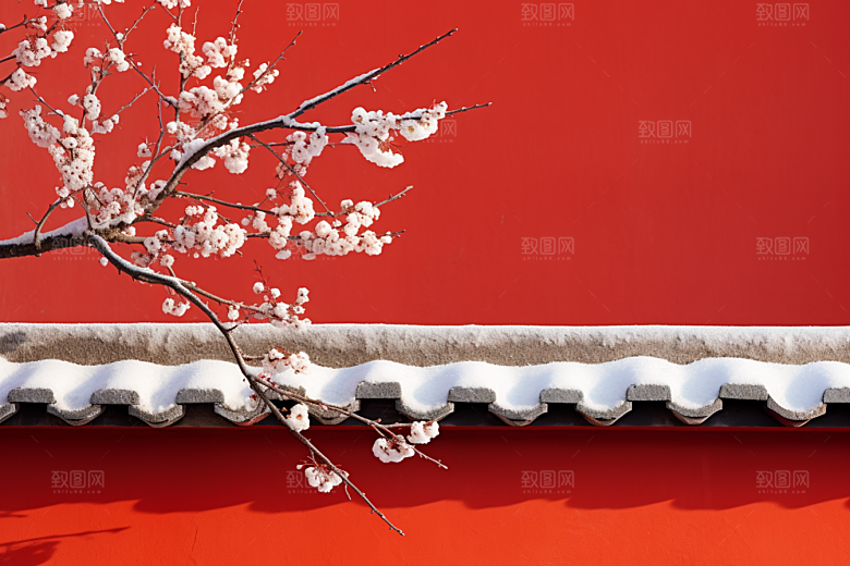 冬天腊梅花自然园林摄影图
