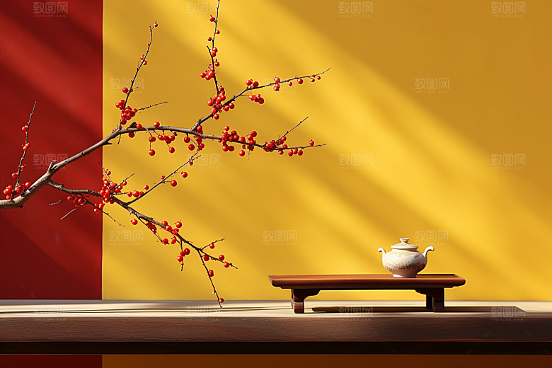 冬天腊梅花冬季花卉摄影图