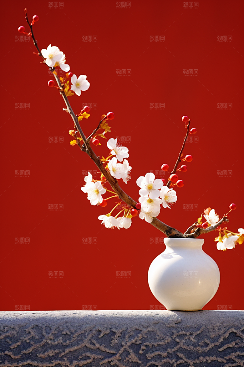 冬天腊梅花优雅传统摄影图