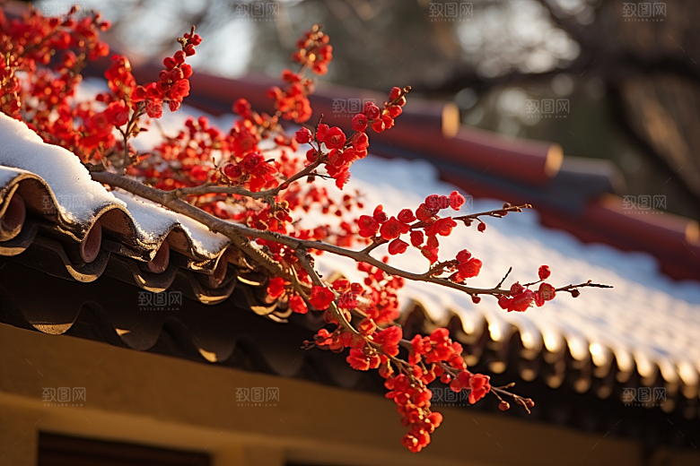 冬天腊梅花寒冷芬芳摄影图