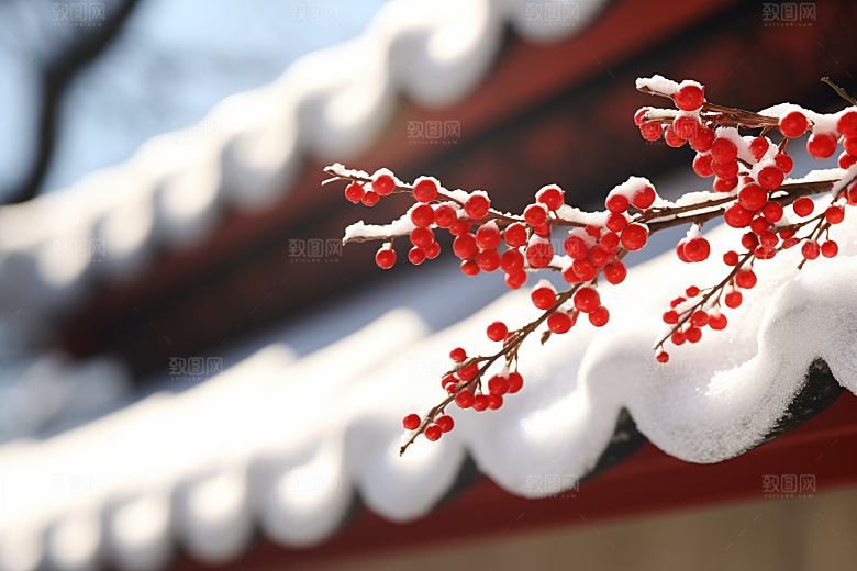 冬天腊梅花优雅寒冷摄影图
