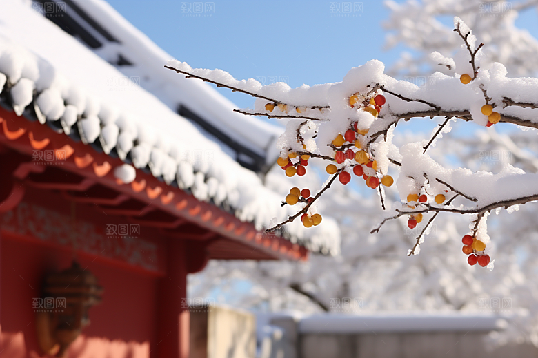 冬天腊梅花芬芳自然摄影图
