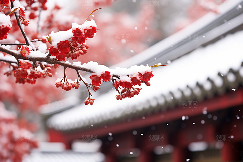 冬天腊梅花植物优雅摄影图