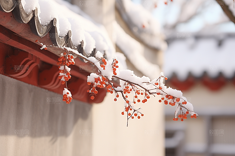 冬天腊梅花花卉寒冷摄影图