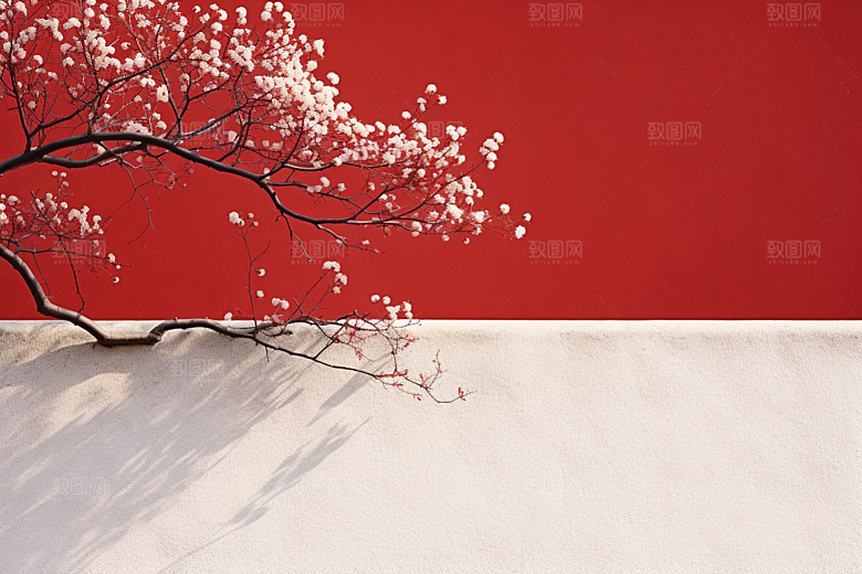 冬天腊梅花园林传统摄影图