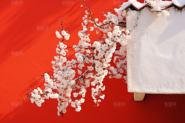 冬天腊梅花自然传统摄影图