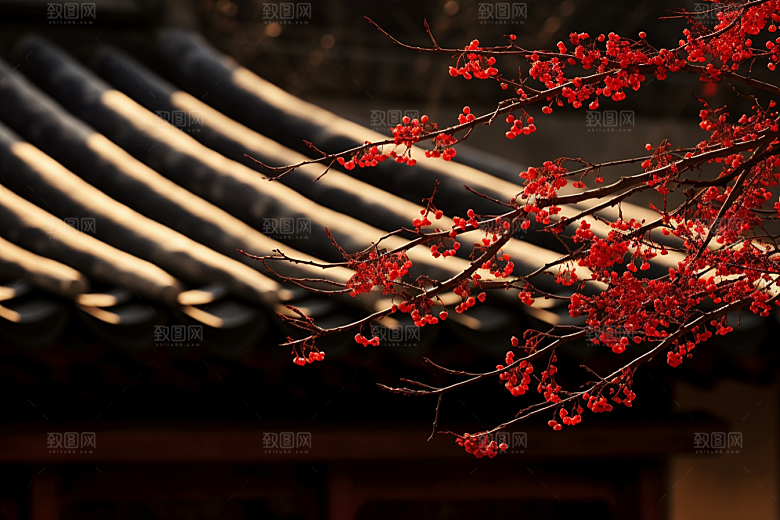 冬天腊梅花冬季植物摄影图