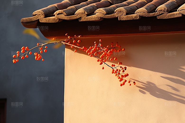 冬天腊梅花植物优雅摄影图
