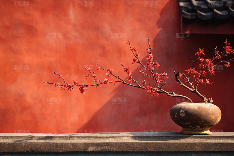 冬天腊梅花园林植物摄影图
