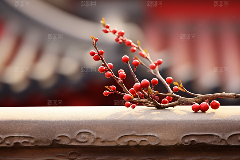 冬天腊梅花自然优雅摄影图