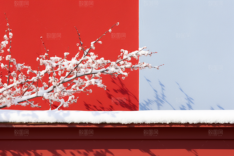 冬天腊梅花自然园林摄影图