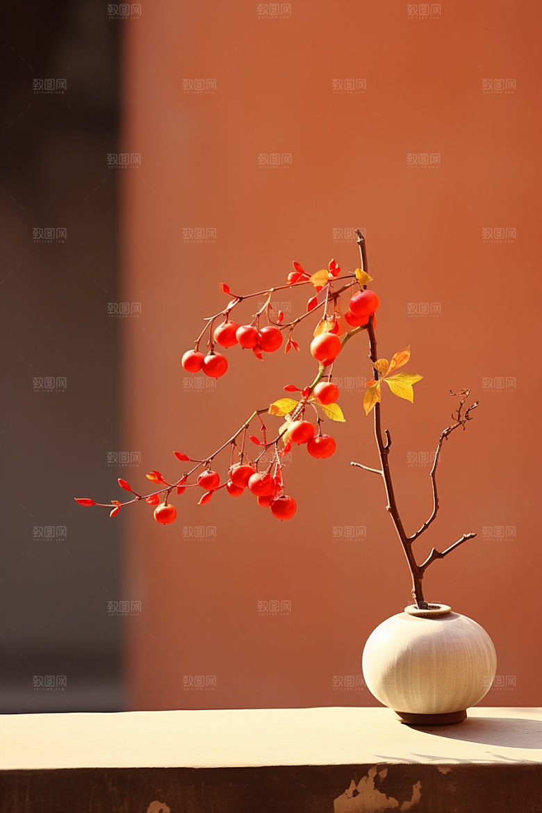 冬天腊梅花自然寒冷摄影图