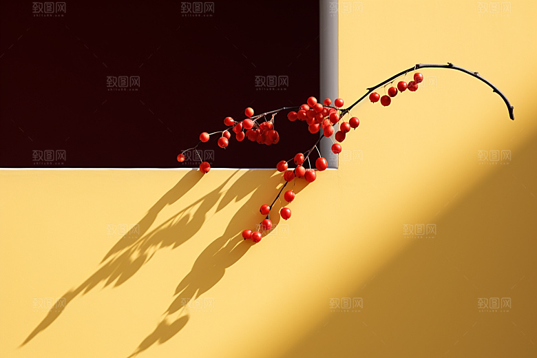 冬天腊梅花植物园林摄影图