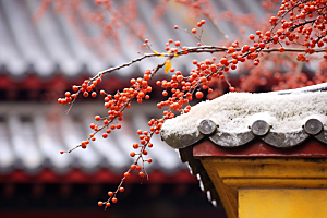 冬天腊梅花自然优雅摄影图