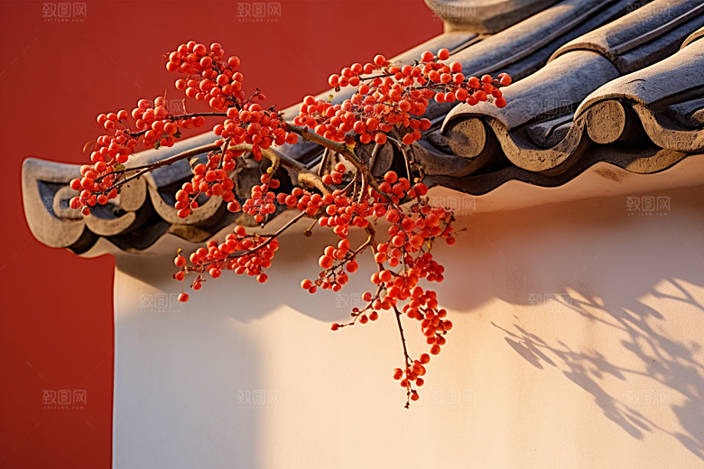 冬天腊梅花芬芳中国风摄影图