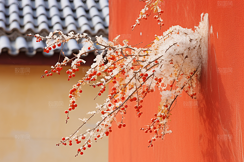 冬天腊梅花优雅花卉摄影图