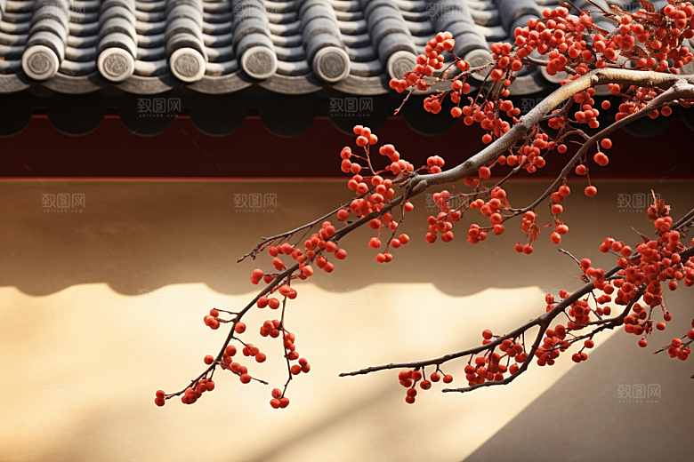 冬天腊梅花自然中国风摄影图