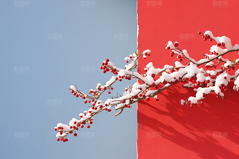 冬天腊梅花高清冬季摄影图