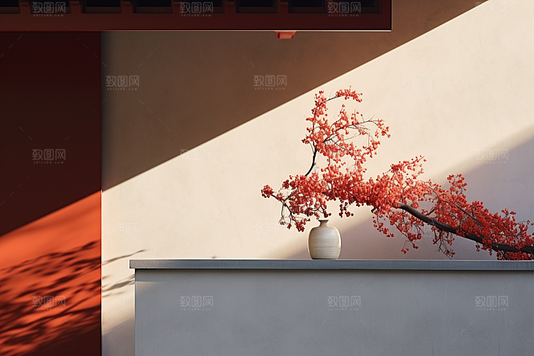冬天腊梅花植物中国风摄影图