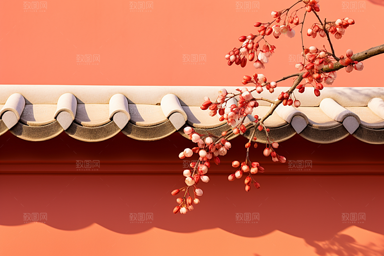 冬天腊梅花新中式芬芳摄影图