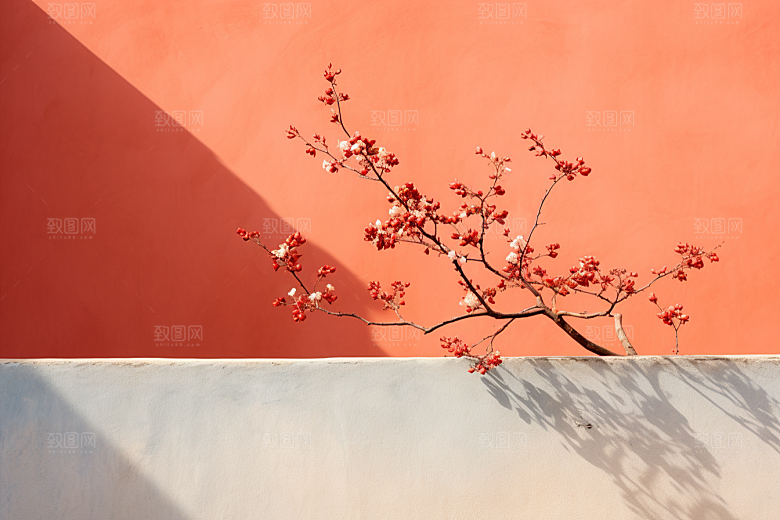 冬天腊梅花中国风寒冷摄影图