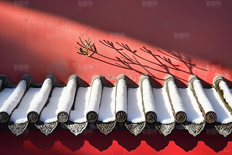冬天腊梅花新中式自然摄影图