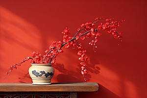 冬天腊梅花中国风新中式摄影图