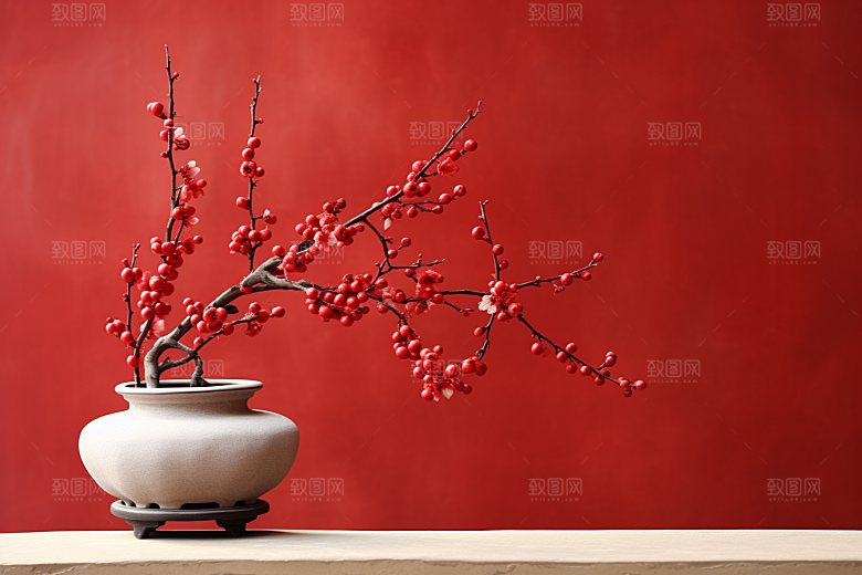 冬天腊梅花花卉自然摄影图