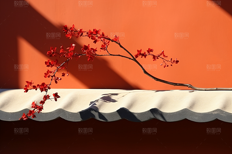 冬天腊梅花冬季新中式摄影图