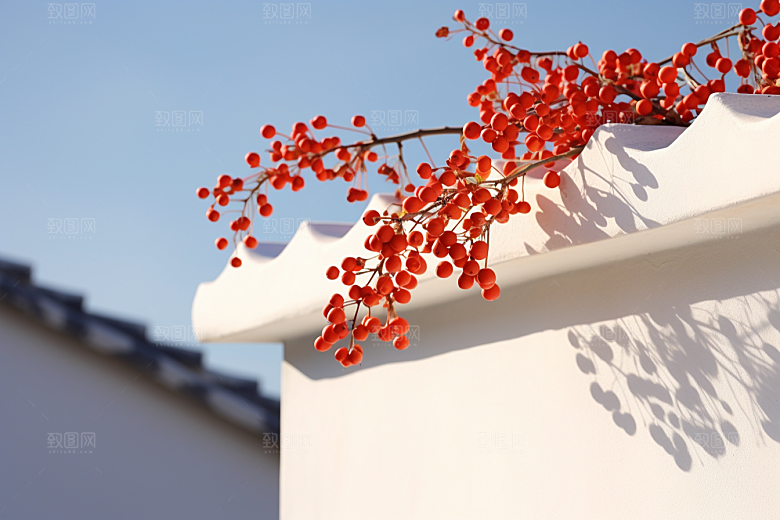 冬天腊梅花优雅新中式摄影图