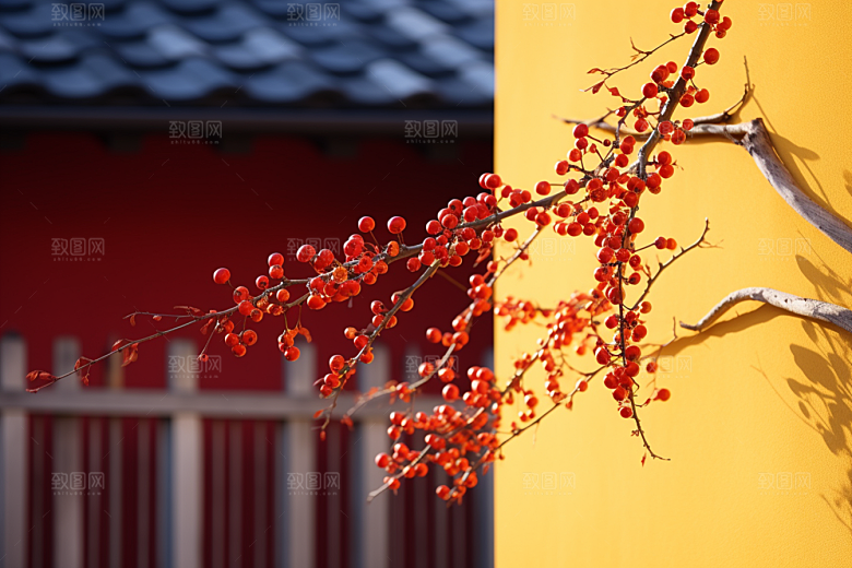 冬天腊梅花植物冬季摄影图