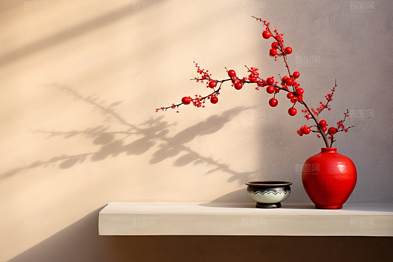 冬天腊梅花花卉传统摄影图