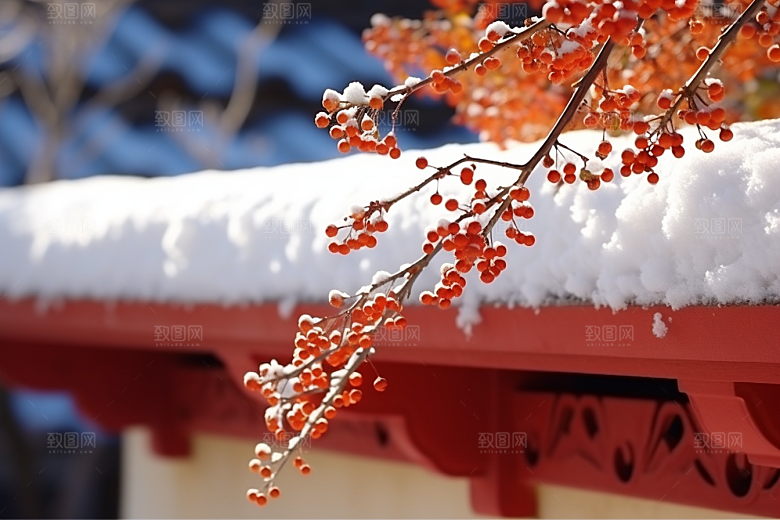 冬天腊梅花自然优雅摄影图