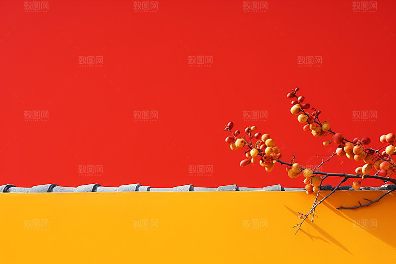 冬天腊梅花自然园林摄影图