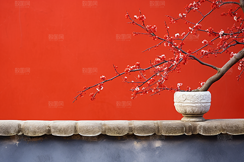 冬天腊梅花传统中国风摄影图