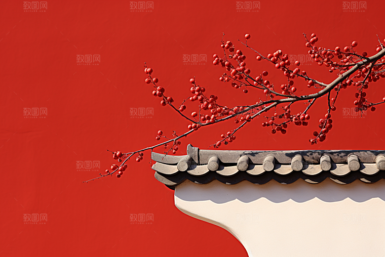 冬天腊梅花植物中国风摄影图