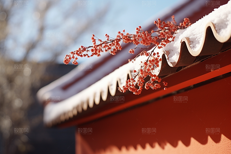 冬天腊梅花寒冷优雅摄影图