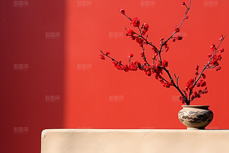 冬天腊梅花传统中国风摄影图