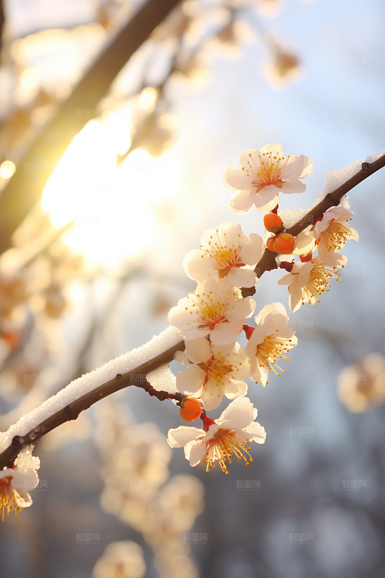 冬天腊梅花芬芳冬季摄影图