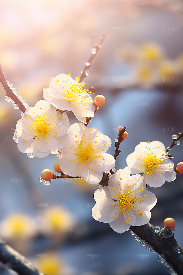 冬天腊梅花花卉高清摄影图