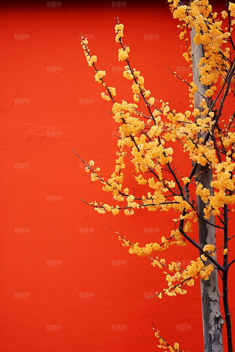 冬天腊梅花传统芬芳摄影图