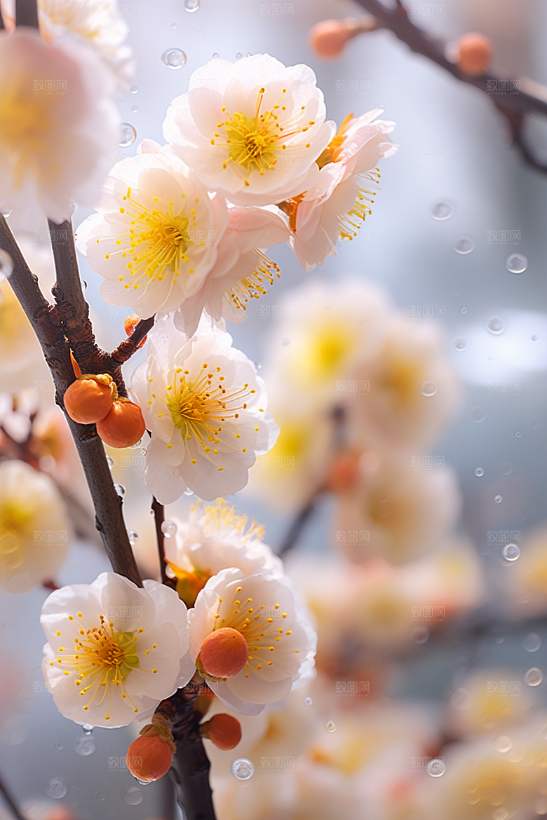 冬天腊梅花寒冷传统摄影图
