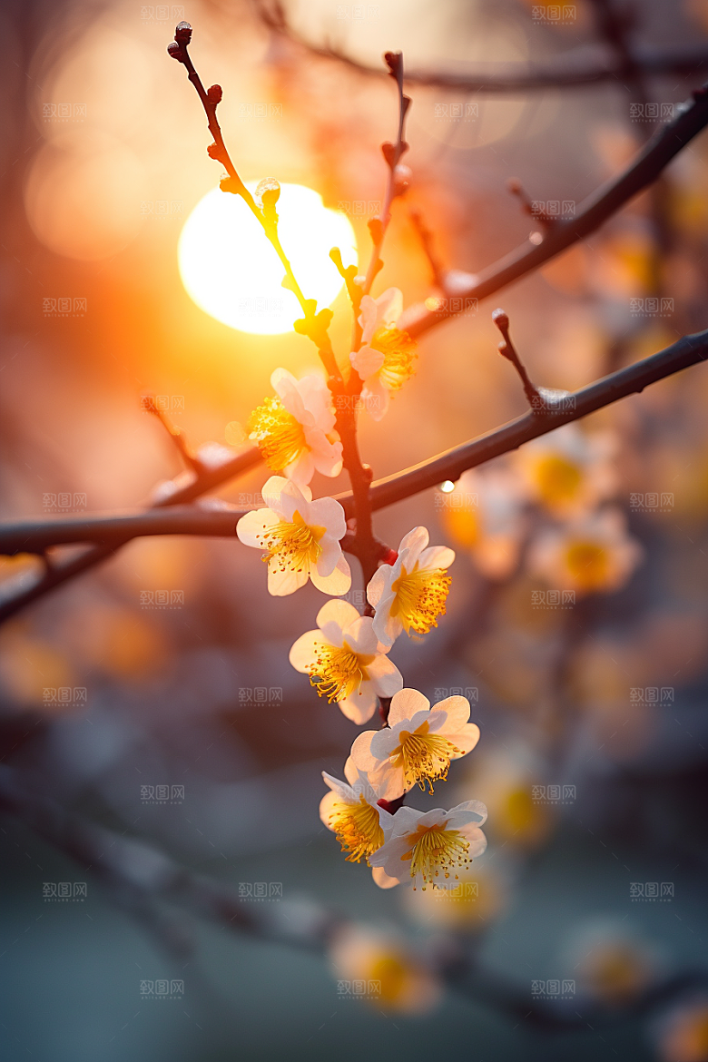 冬天腊梅花高清园林摄影图