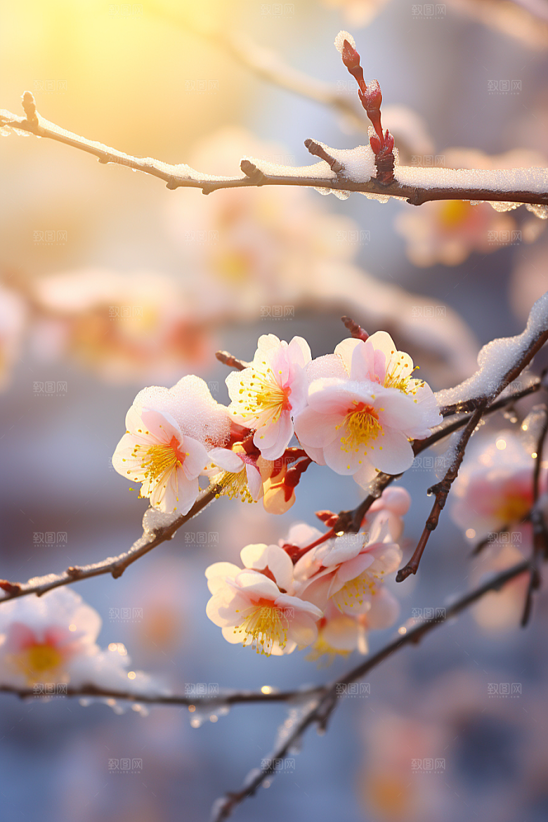 冬天腊梅花植物优雅摄影图
